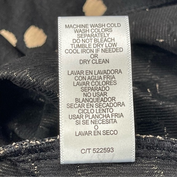 Gabby Skye Dress Womens 8 Black Cream Polka Dots Elbow Sleeves Exposed Zipper - Picture 10 of 10